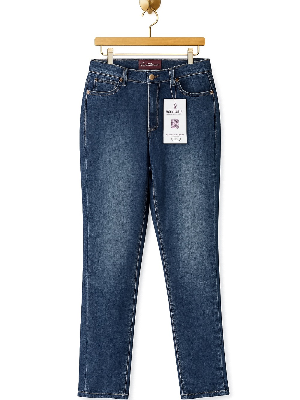 Gloria Vanderbilt Amanda Original Slimming Jeans Womens 16 Long NWT Med. Wash